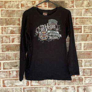 Harley-Davidson Black Long Sleeved Las Vegas Casino aT-Shirt
